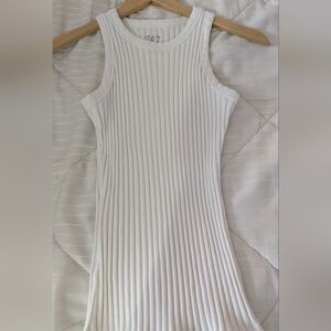 Sleeveless Ribbed White Knit tank
